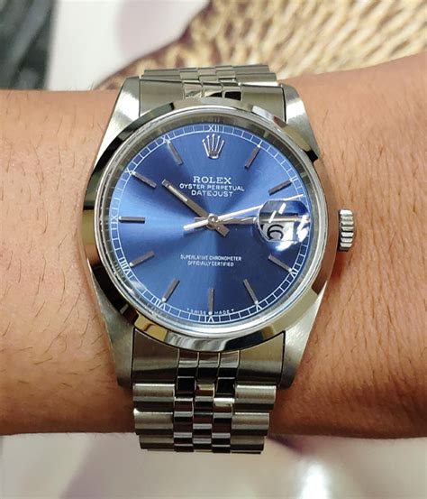 rolex datejust 36 in acciaio inox con quadrante blu giubileo|rolex datejust 36 prezzi.